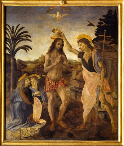 The Baptism of Christ by Andreea & Vinci Leonardo da (1452 1519) Verrocchio