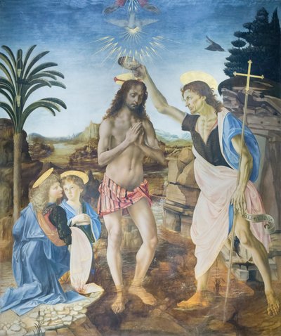 The baptism of Christ by Andreea & Vinci Leonardo da (1452 1519) Verrocchio