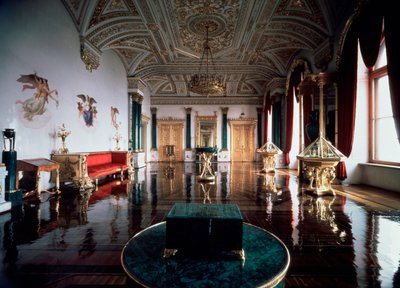 The Malachite Hall of the Winter Palace, 1837-1839 by Andrei Ivanovich Stakenschneider