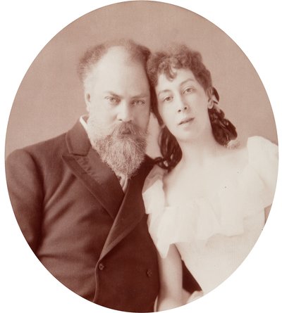 Portrait of the artist Konstantin Yegorovich Makovsky with his wife by Andrei Osipovich Karelin