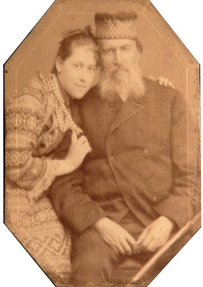 Portrait of the poet Yakov Petrovich Polonsky with Daughter Natalia by Andrei Osipovich Karelin