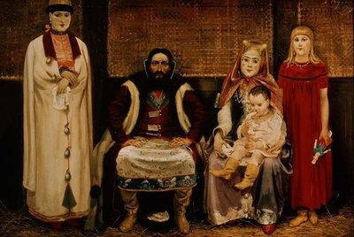A Merchant and his Family in the Seventeenth Century by Andrei Petrovich Ryabushkin