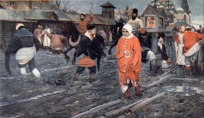 A Seventeenth Century Moscow Street on a Holiday, 1895 by Andrei Petrovich Ryabushkin