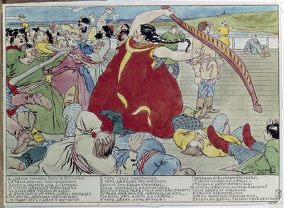 Maid Beat the Novgorodians by Andrei Petrovich Ryabushkin