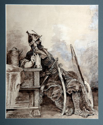 Representation of the Medieval Russian Hero Bogatyr by Andrei Petrovich Ryabushkin