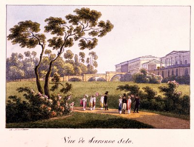 View of the Cameron Gallery in the Park in Tsarskoye Selo by Andrei Yefimovich Martynov