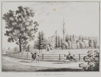 View of the Tobogganing Pavilion and the Telegraph at Oranienbaum, 1821-1822 by Andrei Yefimovich Martynov