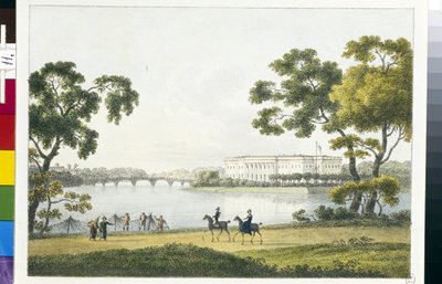 View of Kamenny Island Palace in Saint Petersburg by Andrei Yefimovich Martynov