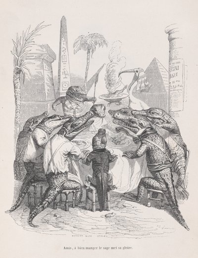 Friends, the wise one places his glory in eating well from Scenes from the Private by Andrew Best Leloir