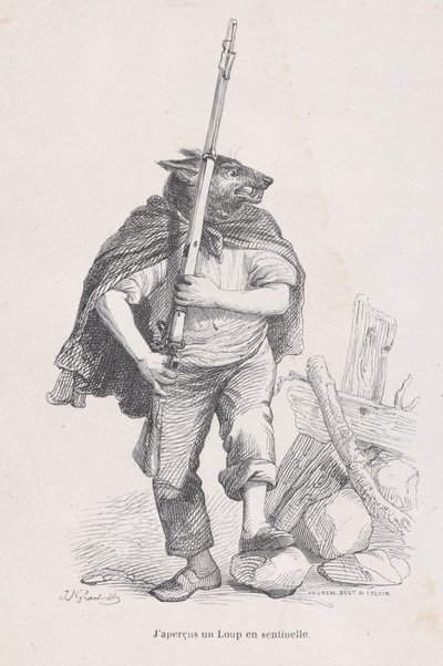 I Saw a Wolf Standing Guard from Scenes from the Private and Public Life of Animals by Andrew Best Leloir