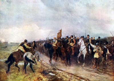 Oliver Cromwell and his Troops at Dunbar Singing the 118th Psalm, 1926 by Andrew Carrick Gow