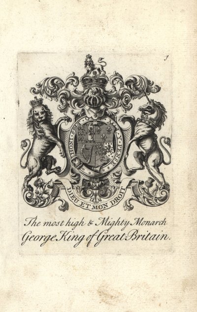 Coat of Arms and Crest of King George I of Great Britain by Andrew Johnston