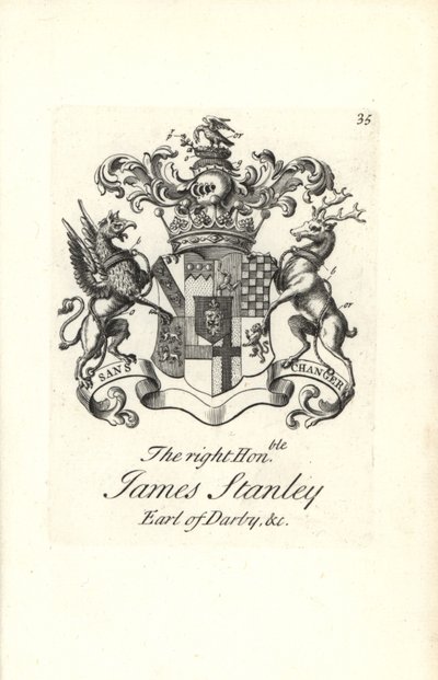 Coat of Arms and Crest of James Stanley by Andrew Johnston
