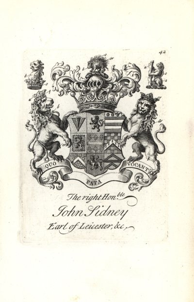 Coat of Arms and Crest of Jocelyn Sidney, 7th Earl of Leicester by Andrew Johnston