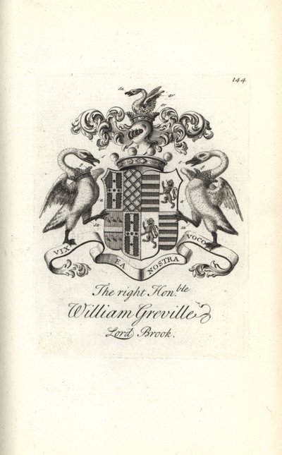 Coat of Arms and Crest of William Greville, 7th Baron Brooke by Andrew Johnston
