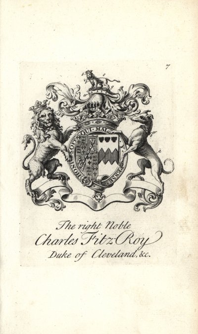 Coat of Arms and Crest of Charles Fitz-Roy, 2nd Duke of Cleveland by Andrew Johnston