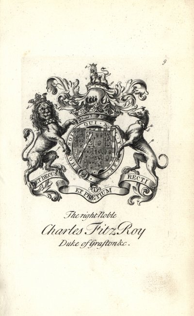 Coat of Arms and Crest of Charles FitzRoy, 2nd Duke of Grafton by Andrew Johnston
