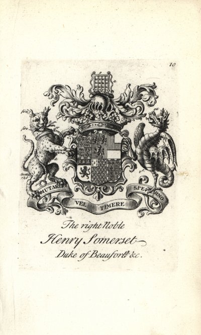 Coat of Arms and Crest of Henry Somerset, 2nd Duke of Beaufort by Andrew Johnston