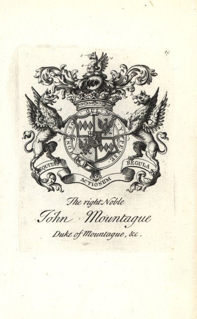 Coat of Arms and Crest of John Montagu, 2nd Duke of Montagu by Andrew Johnston