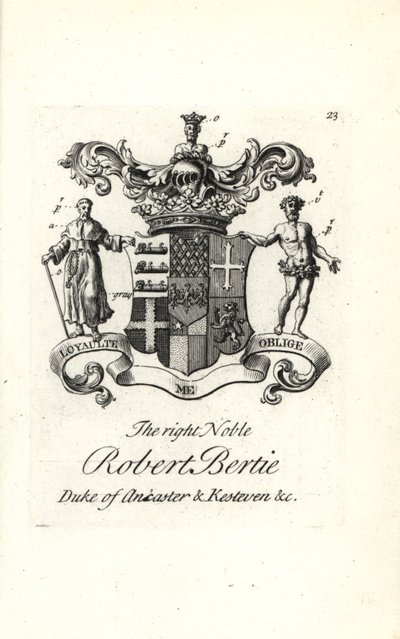 Coat of Arms and Crest of Robert Bertie by Andrew Johnston