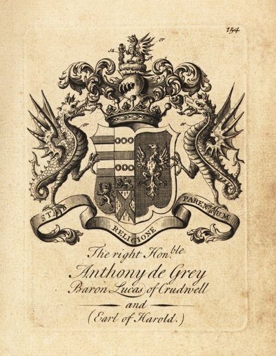 Coat of arms of Anthony de Grey, 3rd Baron Lucas of Crudwell and Earl of Harold by Andrew Johnston