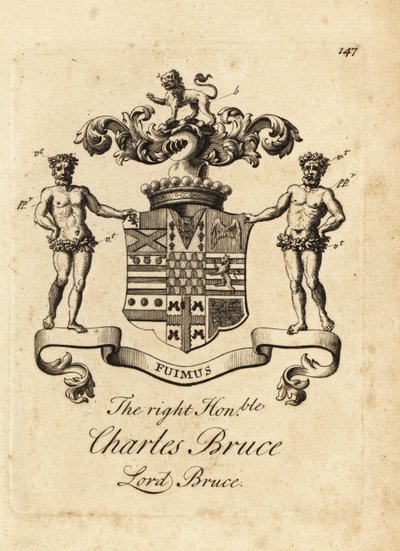 Coat of Arms of Charles Bruce, Lord Bruce, 3rd Earl of Ailesbury, 4th Earl of Elgin by Andrew Johnston