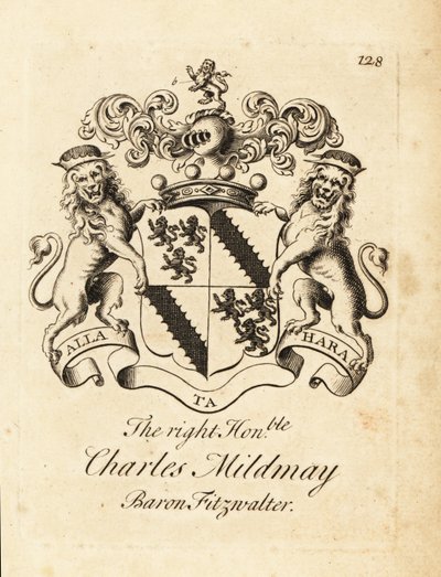 Coat of arms of the Right Honourable Charles Mildmay by Andrew Johnston