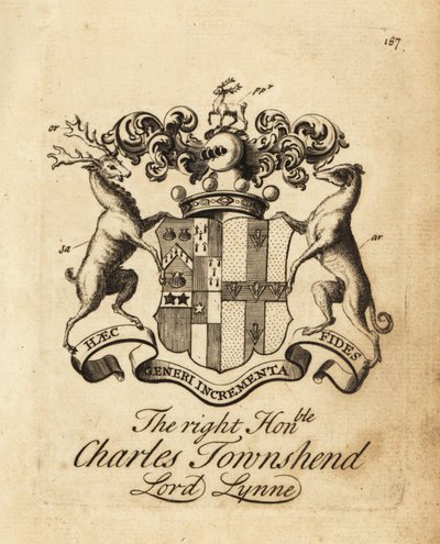 Coat of arms of the Right Honourable Charles Townshend, Lord Lynne, 3rd Viscount Townshend by Andrew Johnston