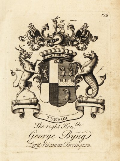 Coat of arms of the Right Honourable George Byng, Lord 1st Viscount Torrington by Andrew Johnston