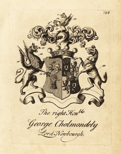 Coat of Arms of George Cholmondely, Lord Newbourgh, 2nd Earl of Cholmondeley by Andrew Johnston