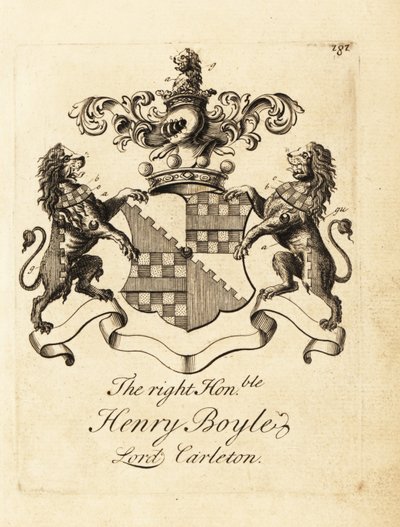 Coat of Arms of Henry Boyle, Lord Carleton by Andrew Johnston