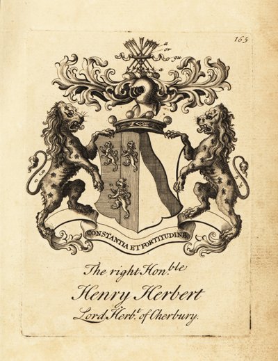 Coat of Arms of Henry Herbert, Lord Herbert of Cherbury, Baron Herbert of Cherbury (or Chirbury) by Andrew Johnston
