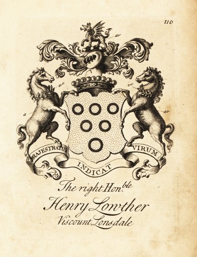 Coat of Arms of Henry Lowther, 3rd Viscount Lonsdale (1694-1751) by Andrew Johnston