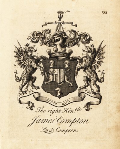 Coat of arms of the Right Honourable James Compton, Lord Compton, 5th Earl of Northampton by Andrew Johnston