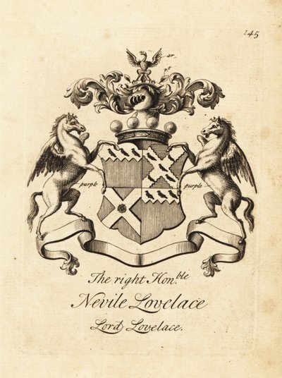 Coat of arms of Nevile Lovelace, Lord Lovelace, 6th Baron Lovelace by Andrew Johnston