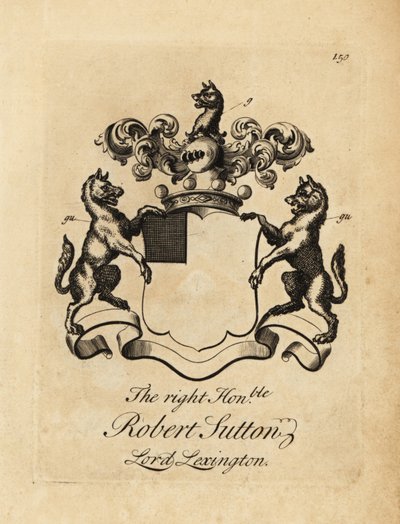 Coat of arms of the Right Honourable Robert Sutton, Lord Lexington, 2nd Baron Lexington by Andrew Johnston