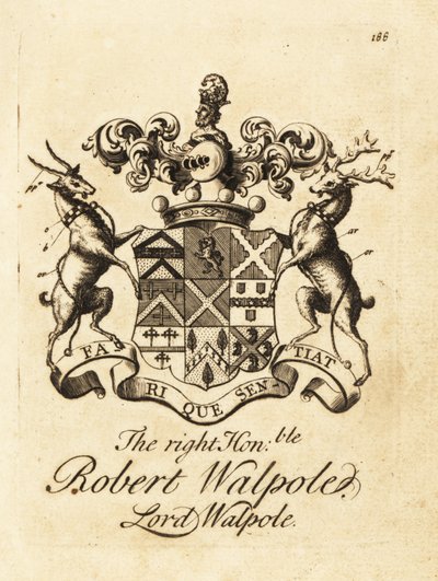 Coat of arms of the Right Honourable Robert Walpole, Lord Walpole, 2nd Earl of Orford by Andrew Johnston