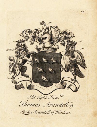 Coat of arms of the Right Honourable Thomas Arundell, Lord Arundell of Wardour, 7th Baron Arundell of Wardour by Andrew Johnston
