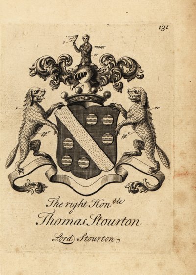 Coat of arms of the Right Honourable Thomas Stourton by Andrew Johnston