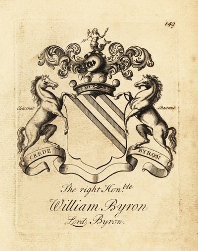 Coat of arms of the Right Honourable William Byron, Lord Byron, 4th Baron Byron (1670-1736) by Andrew Johnston