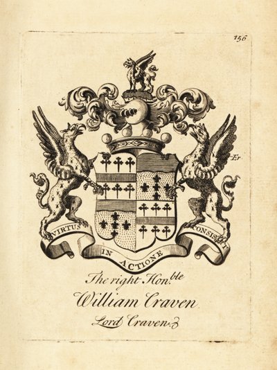 Coat of Arms of William Craven, Lord Craven, 3rd Baron Craven (1700-1739) by Andrew Johnston