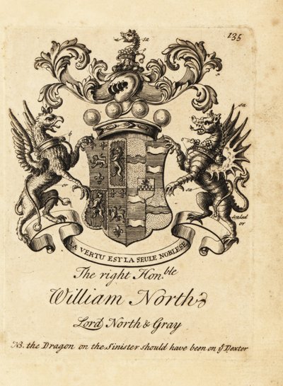 Coat of arms of William North, Lord North & Gray, 6th Baron North, 2nd Baron Grey by Andrew Johnston