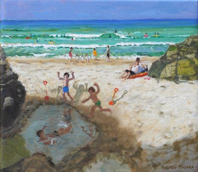 Fun in the sea pool, St Ives, 2024 by Andrew Macara