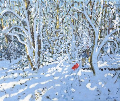 Red sledge, Allestree Park, Derby, 2022 by Andrew Macara