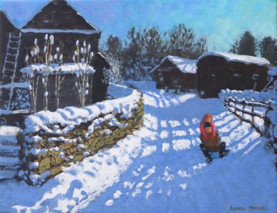 Sledging, near Wintercroft Lane near Dovedale and Thorpe. Ashbourne, 2021 by Andrew Macara