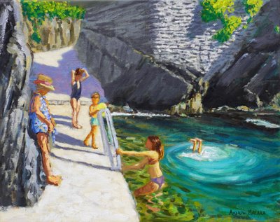 Swimming in the sea pool, Cinque Terre, Italy, 2024 by Andrew Macara