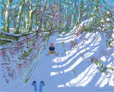iPad Painting, Sledging, Windley Lane, Idridgehay, Belper, 2021 by Andrew Macara