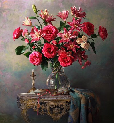 Elegant Rose and Lily Bouquet by Andrey Morozov