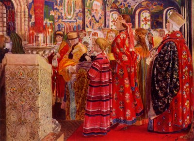 Russian Women of the 17th Century at Church by Andrey Ryabushkin