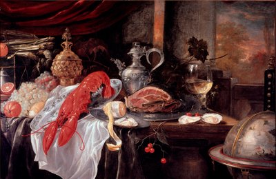 Still Life with Lobster, Ham, Silverware by Andries Benedetti